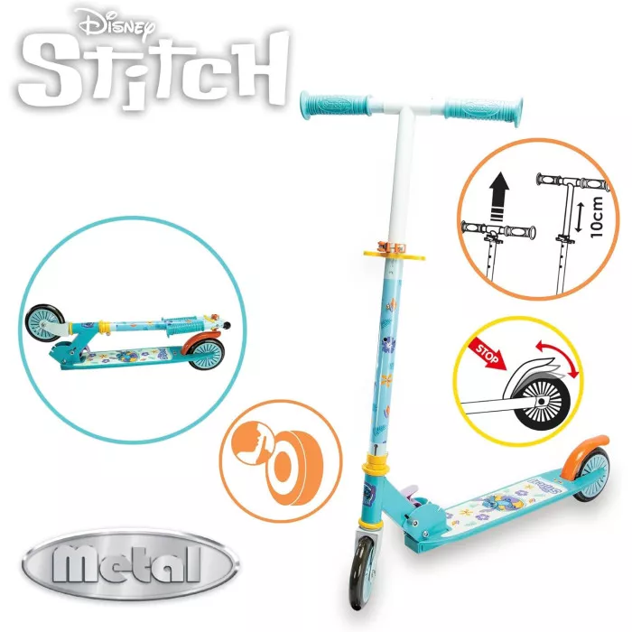 Monopattino 2 Ruote Stitch per Bambini 5+ Anni Gioco all'Aperto Smoby