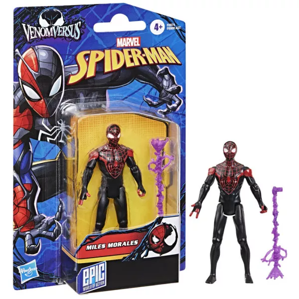 Action Figure Spider-Man Miles Morales 10 cm Hasbro Epic Hero Series – Personaggio Marvel 4+ Anni