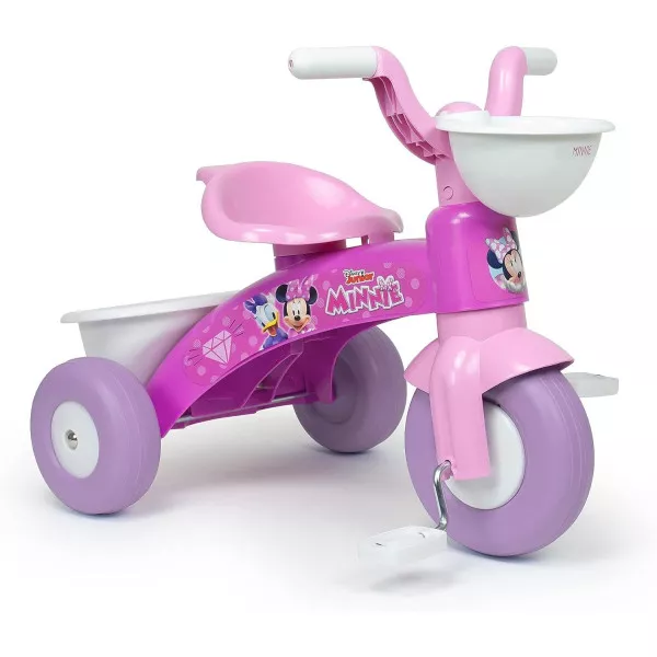Triciclo Bambina Minnie Disney con Cestino e Portagiochi – Triciclo Primo Passi 1-3 Anni