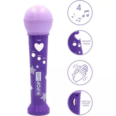 K-POP IDOL Microfono Giocattolo Musicale per Bambine 3+ Anni con Registrazione Vocale