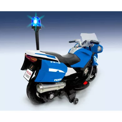 Moto Elettrica Bambini 12V Polizia – Moto Giocattolo con Luci e Suoni 3+ Anni, Veicolo Elettrico Feber