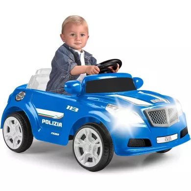 Auto Elettrica 12V Twinkle Car R/C Polizia di Stato con Radiocomando per Bambini 3-6 Anni