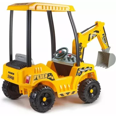 Escavatore a Batteria Super Digger 12V, Giocattolo da Esterno per Bambini Feber