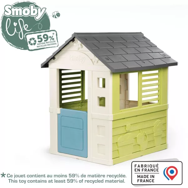 Casetta Giardino Bambini Casa Bella con Persiane e Cancello 98x110x127 cm Plastica Riciclata 2+ Anni Smoby Life