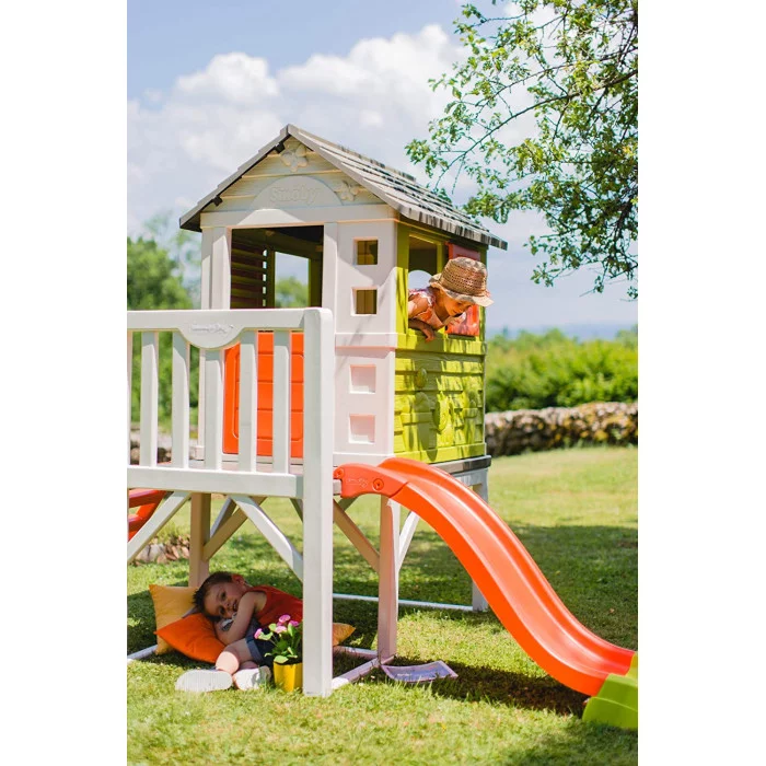 Casetta Palafitta Smoby Life Per Bambini - Gioco Da Esterno Con Scivolo, 98x110x127cm, Dai 2 Anni - Foto 6