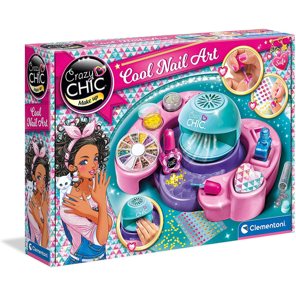 Crazy Chic Cool Nails Art Set per Unghie Bambina Clementoni 18599
