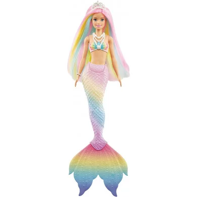 Barbie Bambola Sirena Cambia Colore con Capelli Arcobaleno Mattel GTF89