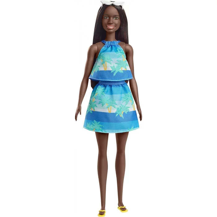 Barbie Bambola in Plastica Riciclata Afroamericana con Vestitino Azzurro GRB37