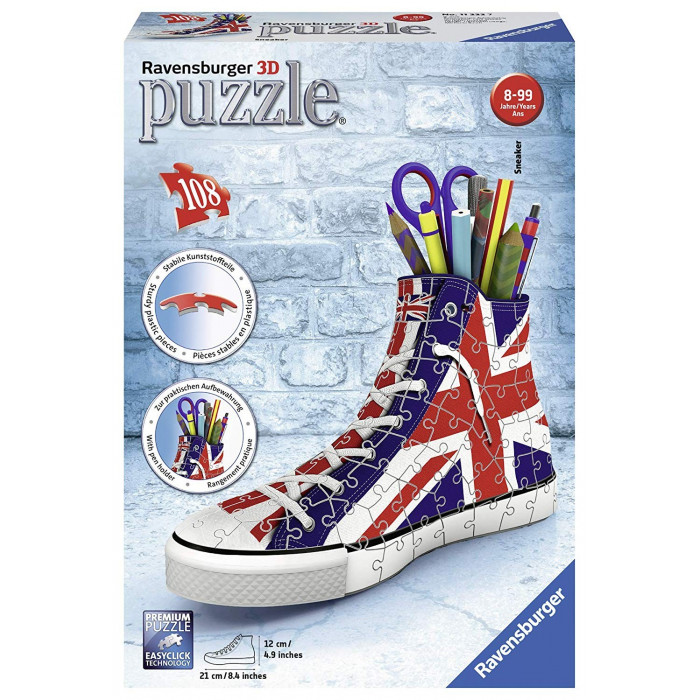 Puzzle 3D Portapenne Sneaker Union Jack Ravensburger
